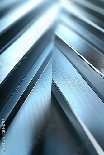 Close-up of shiny, metallic arrows arranged in a pattern with angled reflections on a dark, smooth surface, symbolizing direction, choice, and forward movement. photo