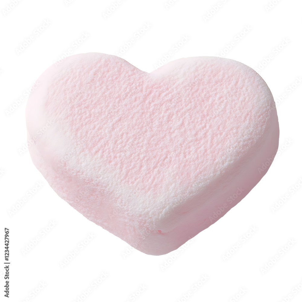 Fototapeta premium Heart shape marshmallow on white & transparent a background. PNG