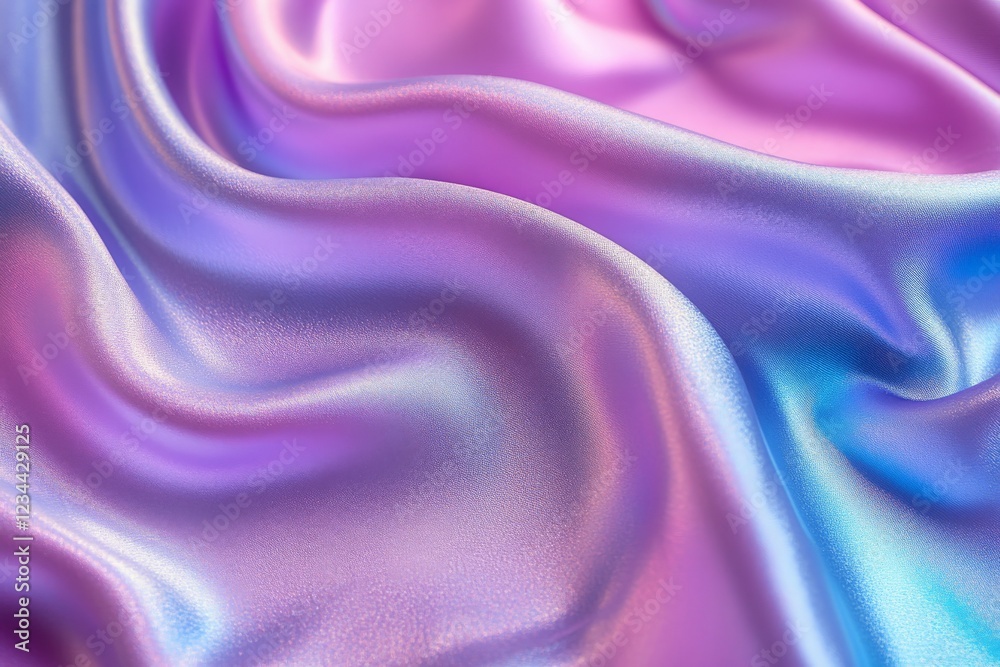 Fototapeta premium Delicate satin fabric with shimmering hues of purple and blue creating a smooth and elegant texture