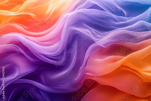 Wallpaper Mural Colorful flowing fabric creates a dreamy abstract background in vibrant shades of orange, purple, and pink Torontodigital.ca