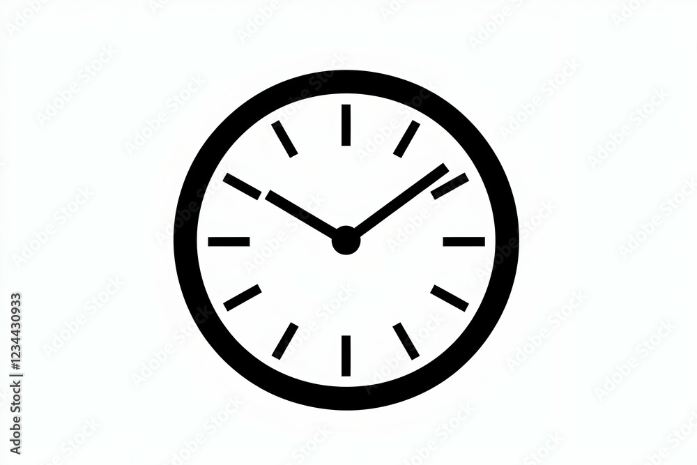 Simple analog clock, time management concept Simple analog clock, time management concept