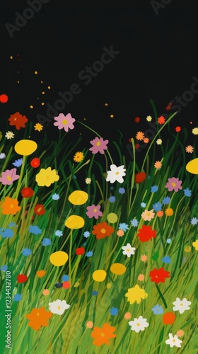 Flowers field outdoors nature meadow.