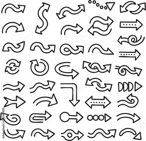 mixed arrow doodle icons