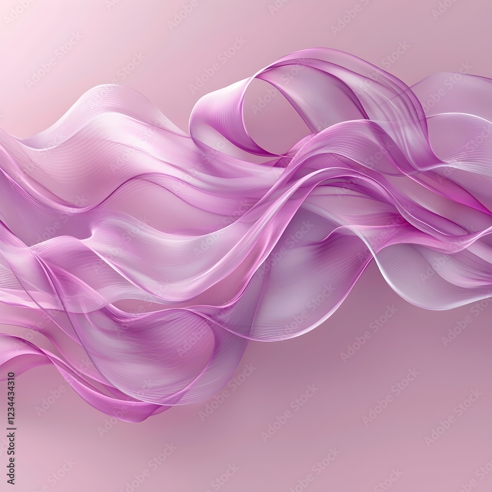 Fototapeta premium An abstract display of flowing pink and white waves, creating a sense of movement and elegance against a soft background, perfect for visually sophisticated compositions.