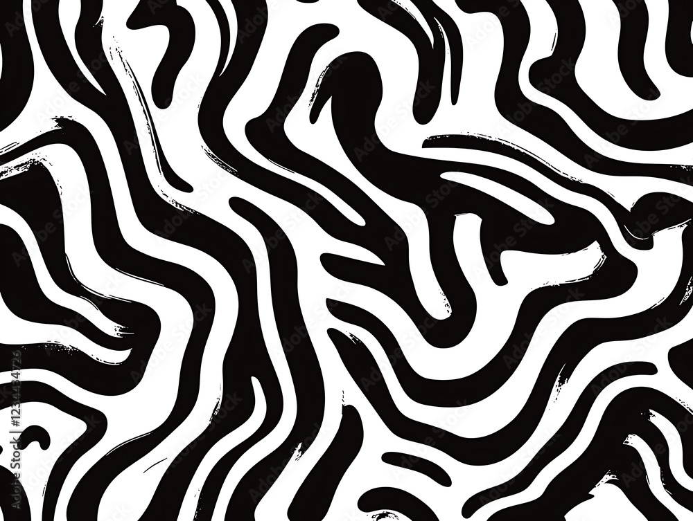 black and Wavy and swirled brush strokes vector seamless pattern. Bold curved lines and squiggles ornament. Seamless horizontal banner with doodle bold lines. Black and white wave abstract background black and Wavy and swirled brush strokes vector seamless pattern. Bold curved lines and squiggles ornament. Seamless horizontal banner with doodle bold lines. Black and white wave abstract background