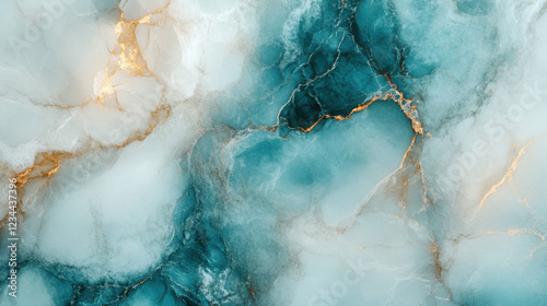 Luxurious turquoise and gold marble texture creating a stunning visual