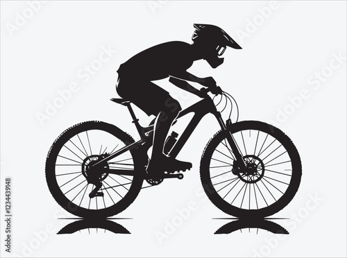 Mountain Biking Silhouette | Cycling Illustration | Outdoor Adventure