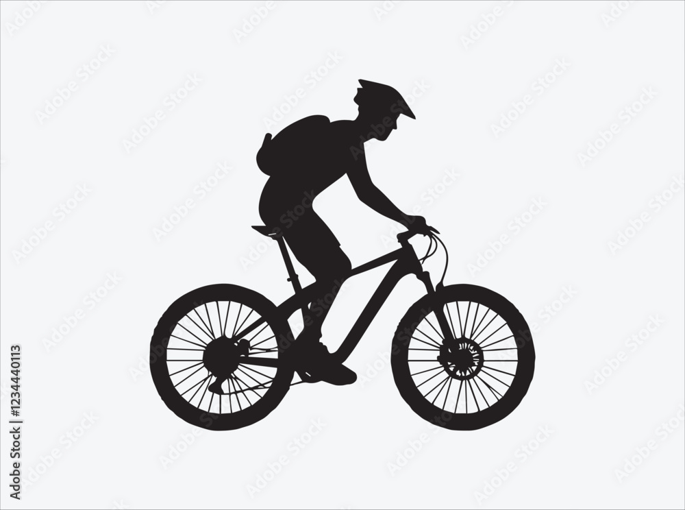 Fototapeta premium Cyclist Riding Through Wheat Field | Road Bike Silhouette | Nature & Sport
