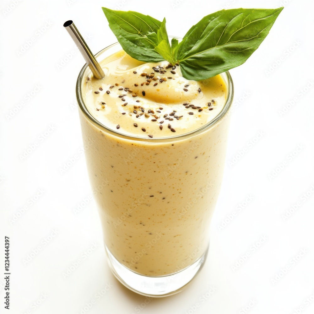 Light salted lassi with a tangy twist garnished Light salted lassi with a tangy twist garnished
