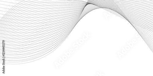 Abstract wave and curved blend lines on transparent background. Sound, music, volume background. Design for brochure, flyer, banner, template, wallpaper background and many more.