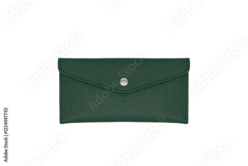 green woman leather wallet closed