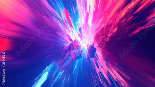 Abstract colorful explosion of light and color creating a vibrant starburst effect