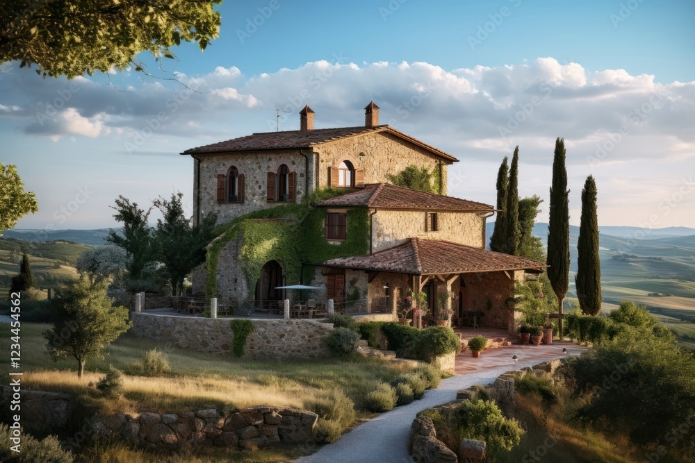 Fototapeta premium Villa architecture outdoors building.