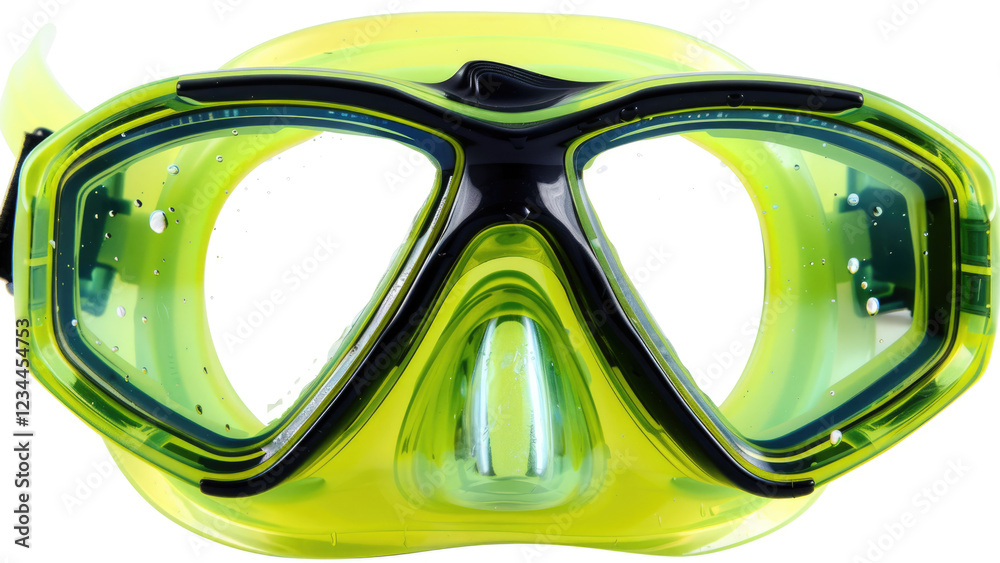 Bright Yellow and Green Diving Mask with Clear Lens Bright Yellow and Green Diving Mask with Clear Lens
