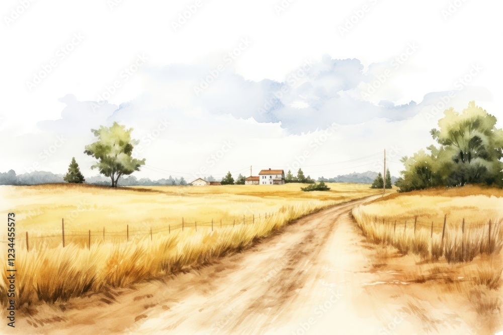 Fototapeta premium Countryside landscape grassland outdoors.