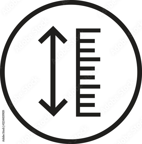 adjustable line height icon. adjust length symbol. size adjustment arrow sign,
