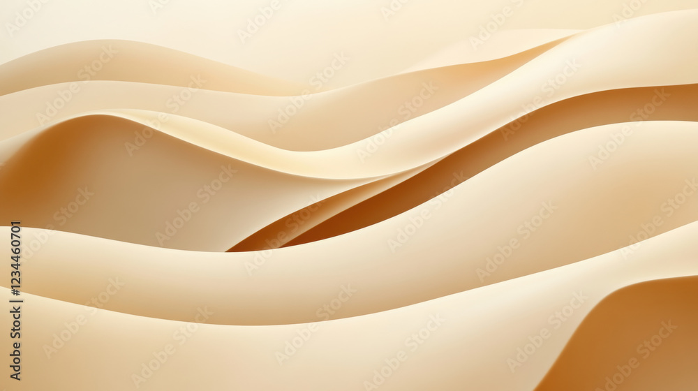 Obraz premium Beige abstract waves flowing creating smooth elegant pattern