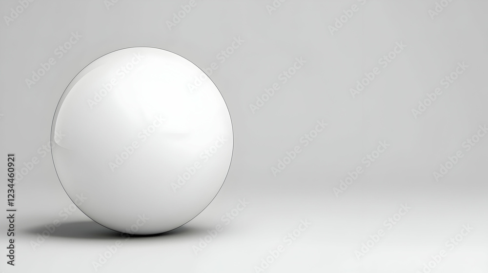White sphere on gray background, studio shot, 3D render, product mockup White sphere on gray background, studio shot, 3D render, product mockup