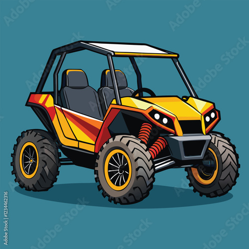 UTV - ATV Buggy   Vehicle Vector Illustration