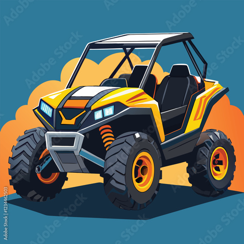 UTV - ATV Buggy   Vehicle Vector Illustration