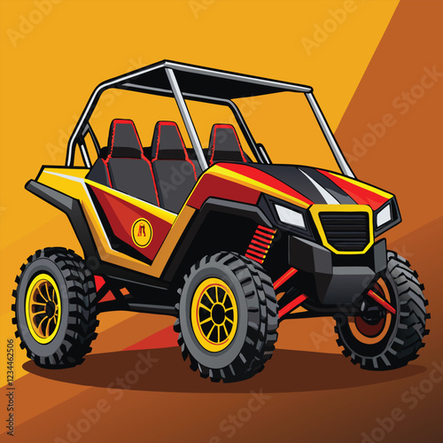 UTV - ATV Buggy   Vehicle Vector Illustration