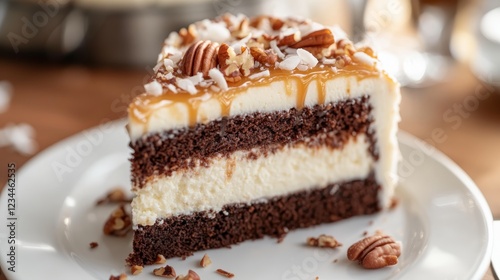 Wallpaper Mural Slice of pecan and chocolate cake Torontodigital.ca