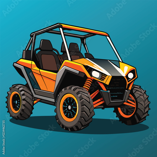 UTV - ATV Buggy   Vehicle Vector Illustration