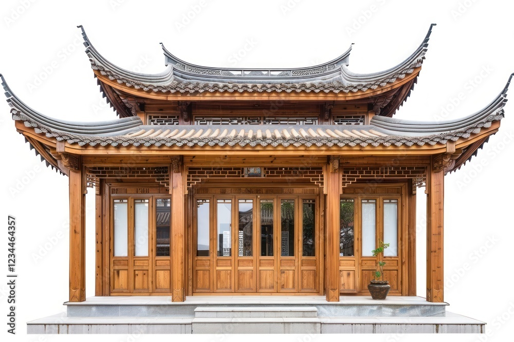 Fototapeta premium Wooden building architecture housing worship.