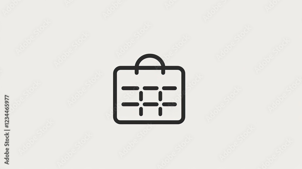 Calendar briefcase icon; schedule, planning, time management; white background; app design Calendar briefcase icon; schedule, planning, time management; white background; app design