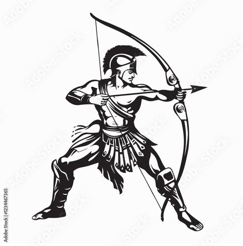 Hero Ancient Greek Image vector isolated on white background.