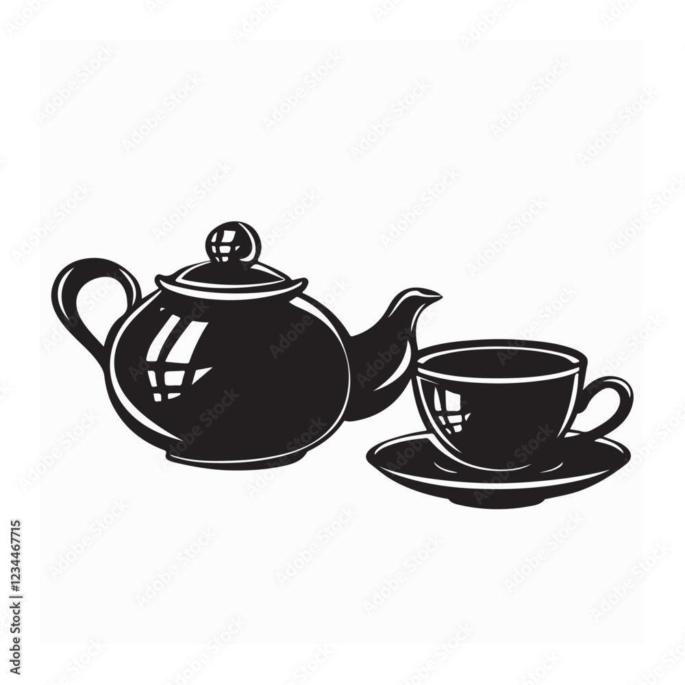 Chinese Tea Pot Stock Vectors and Vector Art isolated on white background. Chinese Tea Pot Stock Vectors and Vector Art isolated on white background.