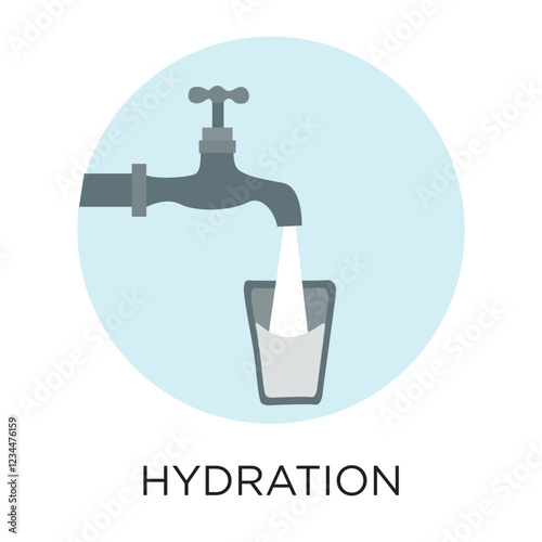 Vector Hydration Water Faucet Icon