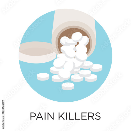 Vector Pain Killers Pills Icon
