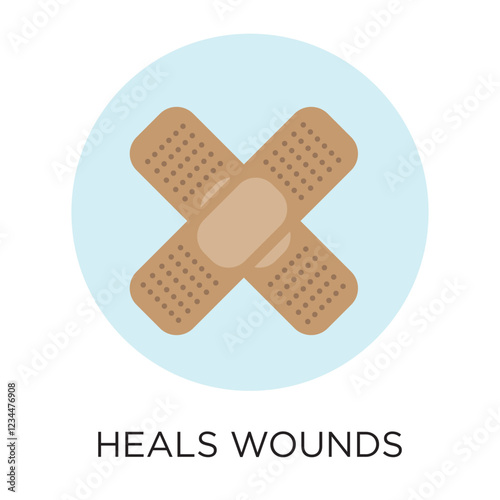 Vector Heals Wounds Bandaid Icon
