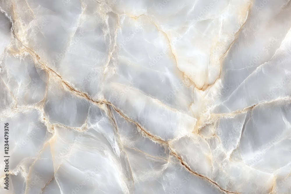 Fototapeta premium Elegant Gray Marble Surface with Golden Veins and Soft Patterns