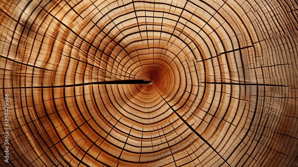 Close-Up View of Tree Rings Showing Detailed Growth Patterns and Natural Wood Texture in Warm Earth Tones for Nature Appreciation and Study Close-Up View of Tree Rings Showing Detailed Growth Patterns and Natural Wood Texture in Warm Earth Tones for Nature Appreciation and Study