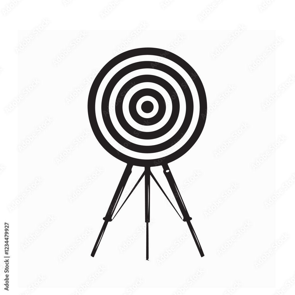 Archery Target Image. Target standing on tripod image vector isolated on white background. Archery Target Image. Target standing on tripod image vector isolated on white background.