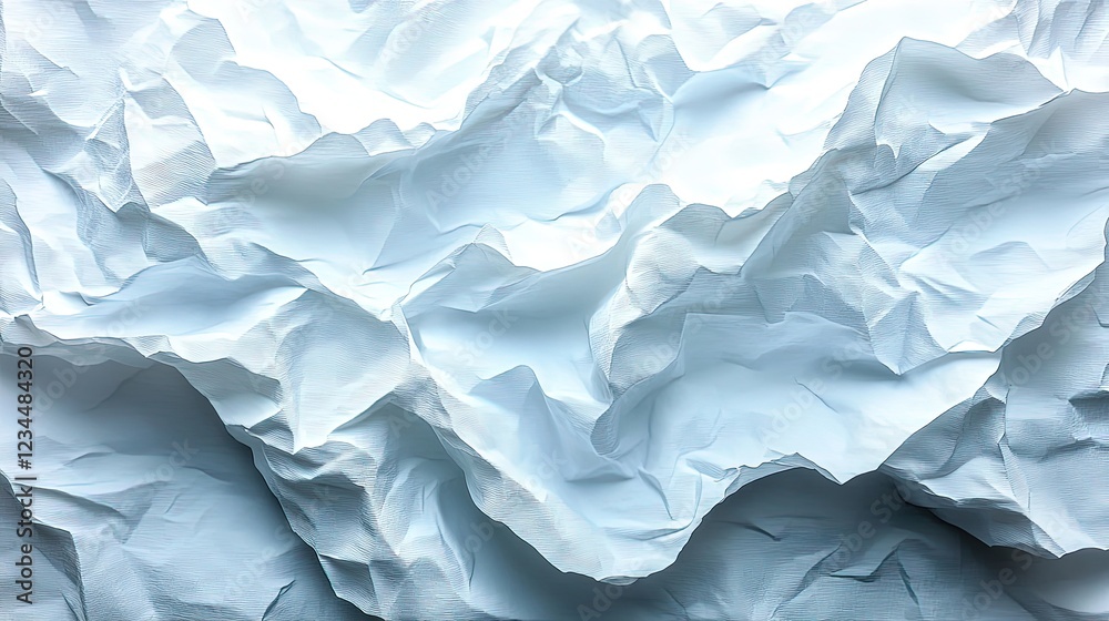 Crumpled white paper sheet texture in light, for background and design use Crumpled white paper sheet texture in light, for background and design use