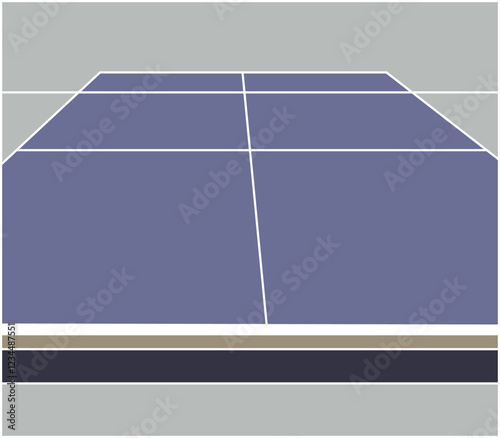 Front Angle View of a Table Tennis Table