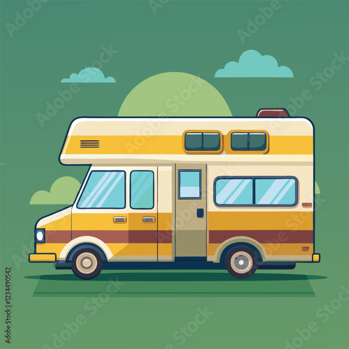  RV Camping Car Illustration Vector