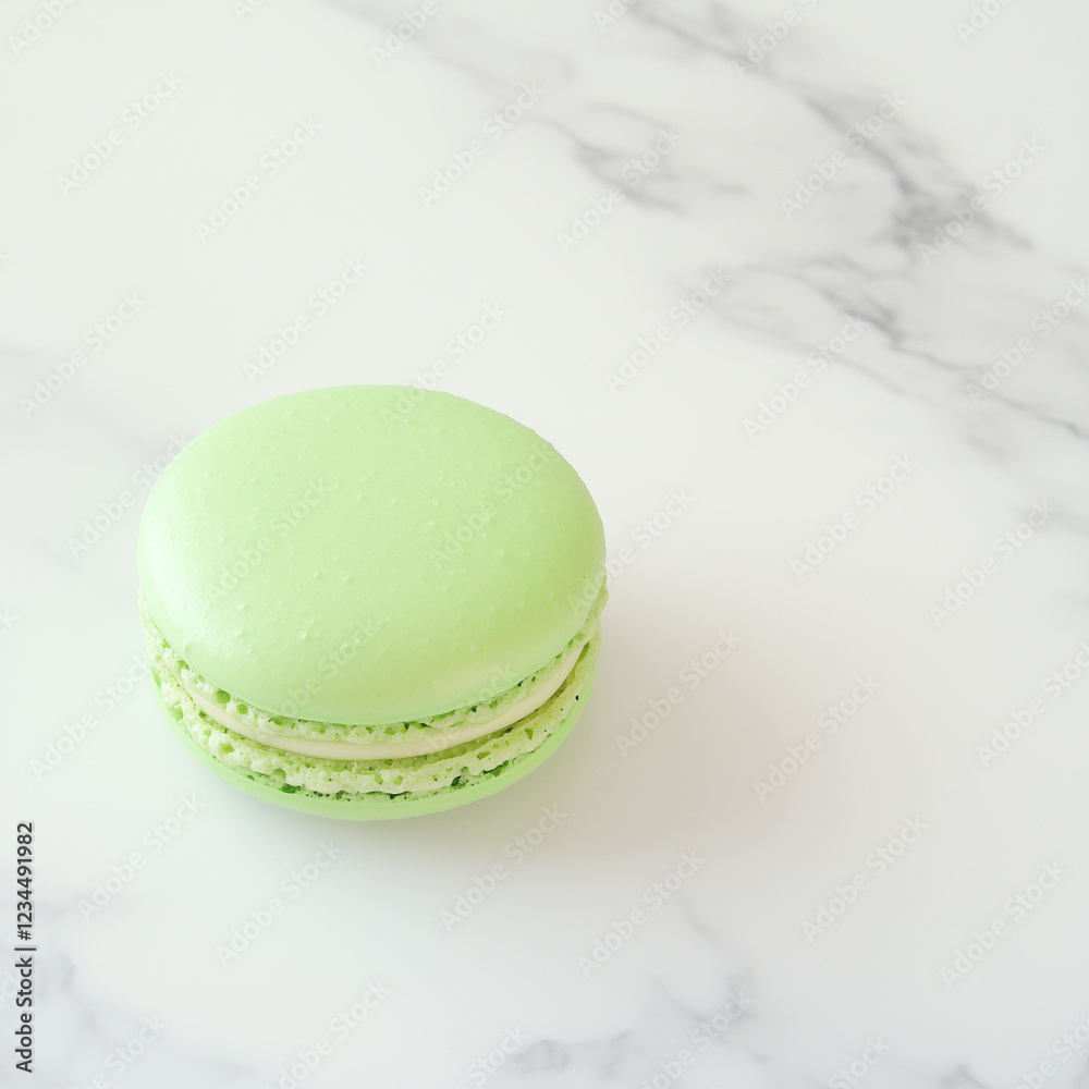 A perfectly round pistachio macaron A perfectly round pistachio macaron