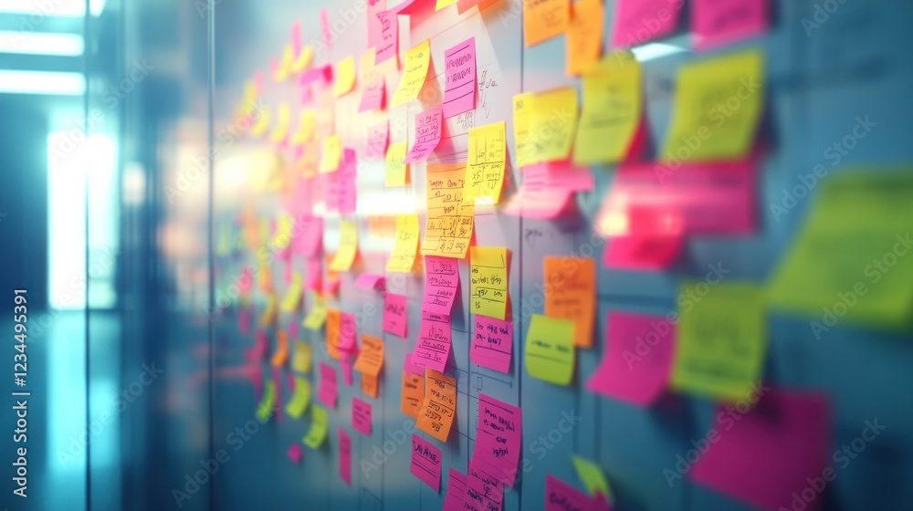 Office sticky notes brainstorming session Office sticky notes brainstorming session