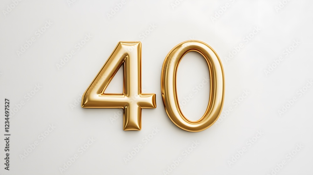 40. A white background with number 40, in elegant and bold design 40. A white background with number 40, in elegant and bold design