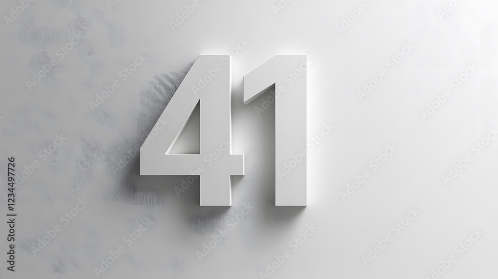 41. A plain white canvas with the number 41 in clean, modern font 41. A plain white canvas with the number 41 in clean, modern font