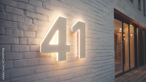 41. A plain white canvas with the number 41 in clean, modern font photo