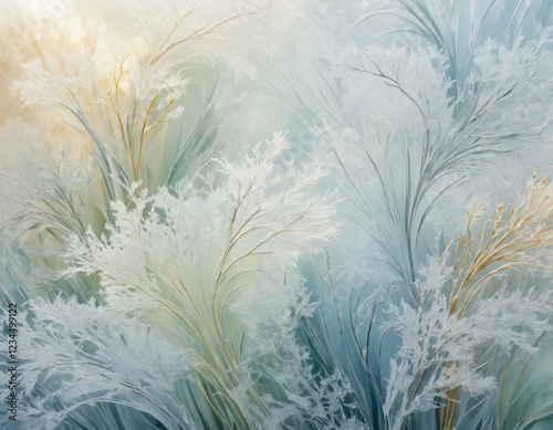 An elegant abstract background capturing the transition from winter to early spring in February