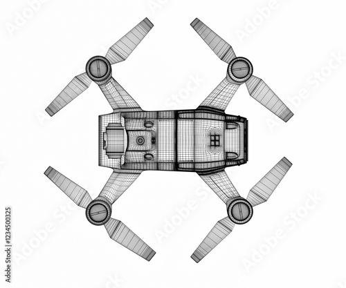 drone 3d model Isolated on white background