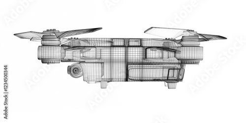 drone 3d model Isolated on white background