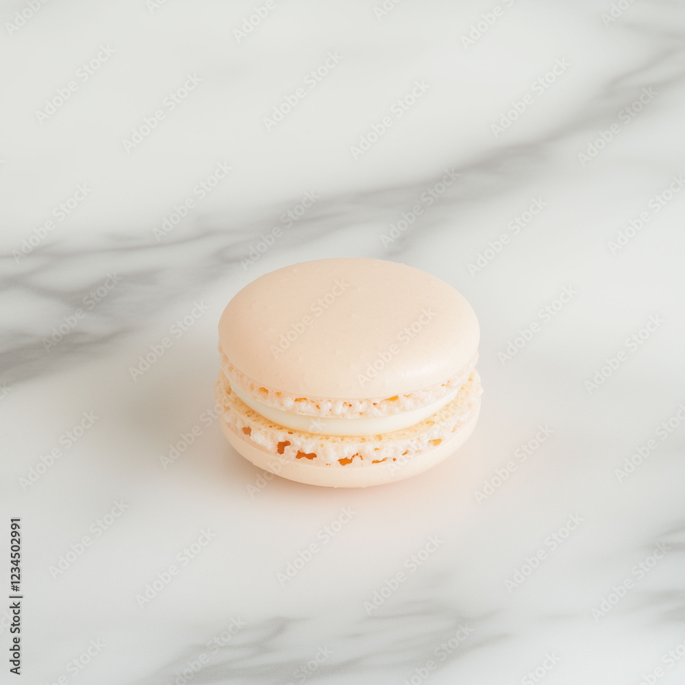 A perfectly round vanilla macaron A perfectly round vanilla macaron