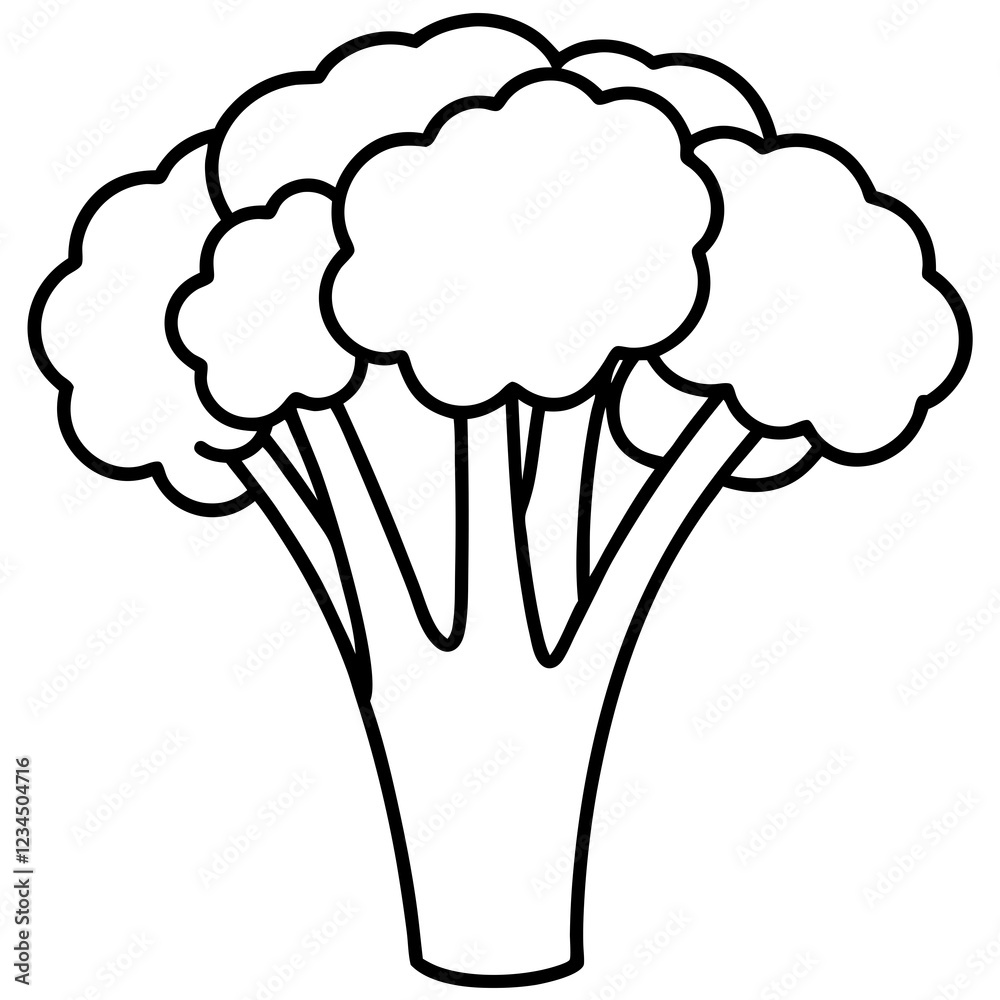 Broccolini in One Stroke Vector Art Illustration Broccolini in One Stroke Vector Art Illustration